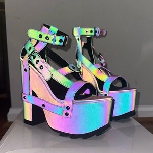 Brand new YRU Nightcall Reflective Platform Sandals